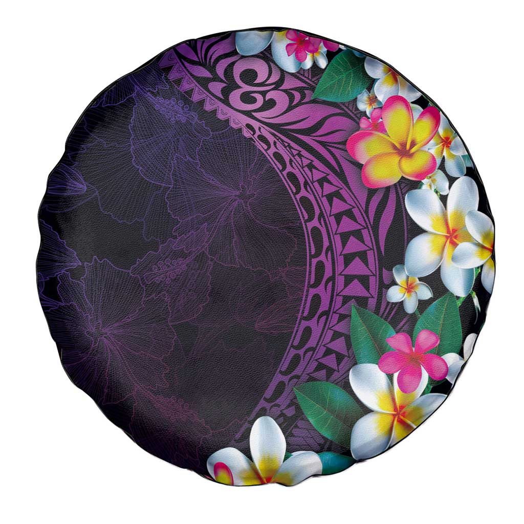 Hawaiian Plumeria-Polynesian Art Tattoo Mauve Color Spare Tire Cover LT03 - Polynesian Pride
