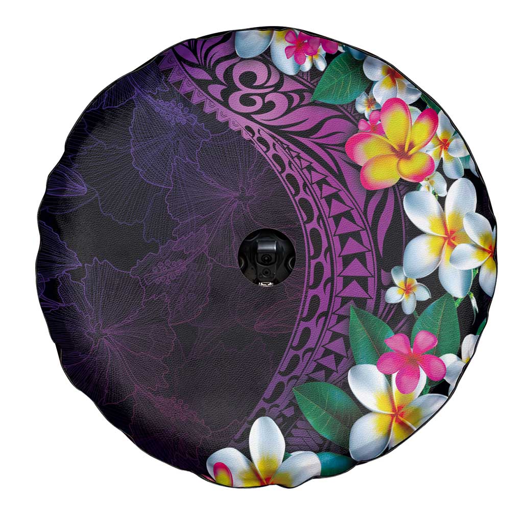 Hawaiian Plumeria-Polynesian Art Tattoo Mauve Color Spare Tire Cover LT03 - Polynesian Pride