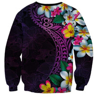 Hawaiian Plumeria-Polynesian Art Tattoo Mauve Color Sweatshirt