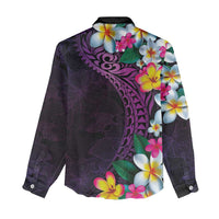 Hawaiian Plumeria-Polynesian Art Tattoo Mauve Color Women Casual Shirt LT03 - Polynesian Pride
