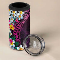 Hawaiian Plumeria-Polynesian Art Tattoo Plum Pink Color 4 in 1 Can Cooler Tumbler LT03 - Polynesian Pride