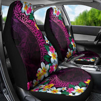 Hawaiian Plumeria-Polynesian Art Tattoo Plum Pink Color Car Seat Cover LT03 - Polynesian Pride