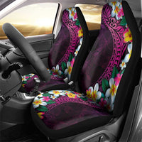 Hawaiian Plumeria-Polynesian Art Tattoo Plum Pink Color Car Seat Cover LT03 - Polynesian Pride