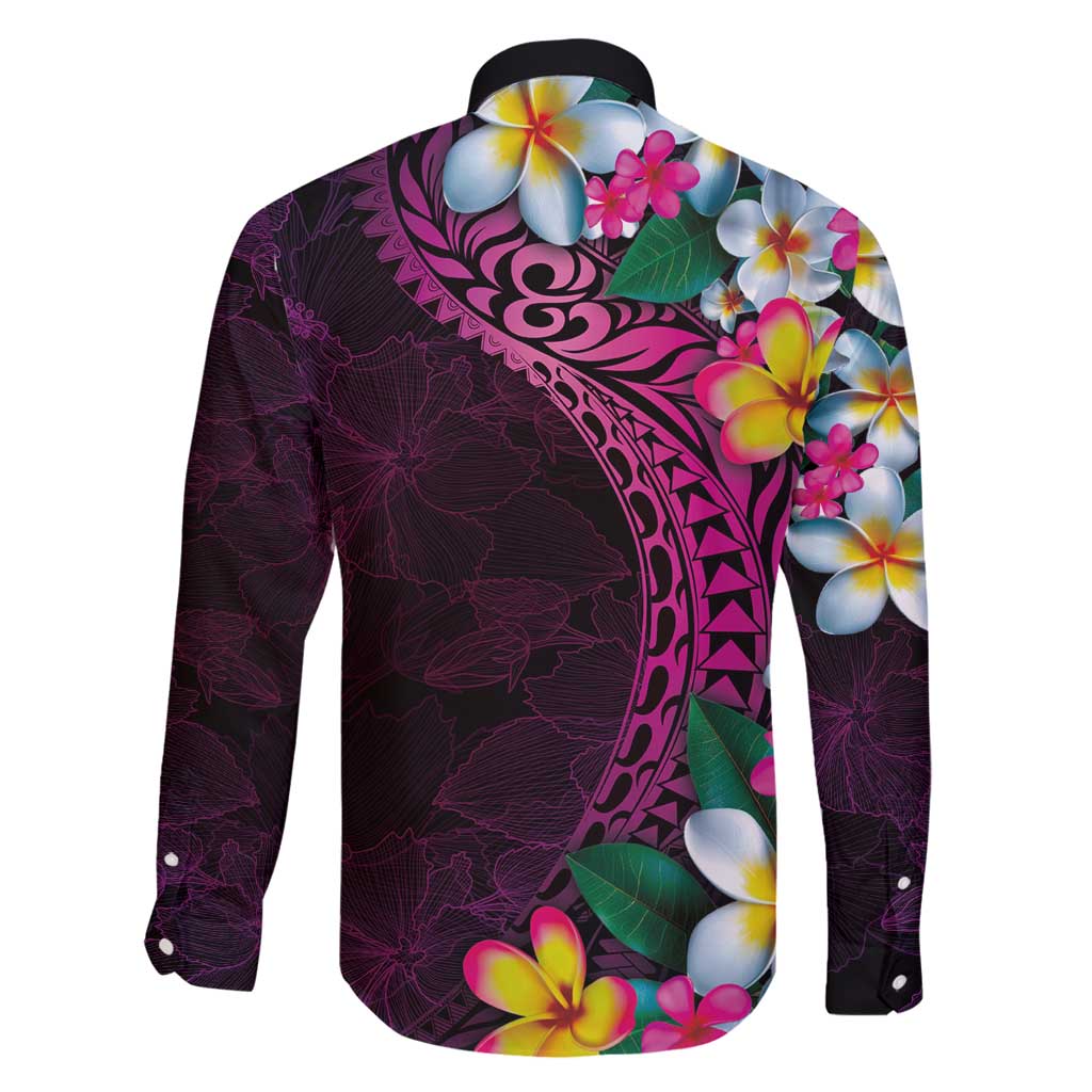 Hawaiian Plumeria-Polynesian Art Tattoo Plum Pink Color Family Matching Puletasi and Hawaiian Shirt LT03 - Polynesian Pride