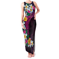 Hawaiian Plumeria-Polynesian Art Tattoo Plum Pink Color Family Matching Tank Maxi Dress and Hawaiian Shirt LT03 Mom's Dress Pink - Polynesian Pride