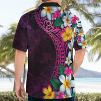 Hawaiian Plumeria-Polynesian Art Tattoo Plum Pink Color Hawaiian Shirt LT03 - Polynesian Pride