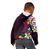 Hawaiian Plumeria-Polynesian Art Tattoo Plum Pink Color Kid Hoodie LT03 - Polynesian Pride