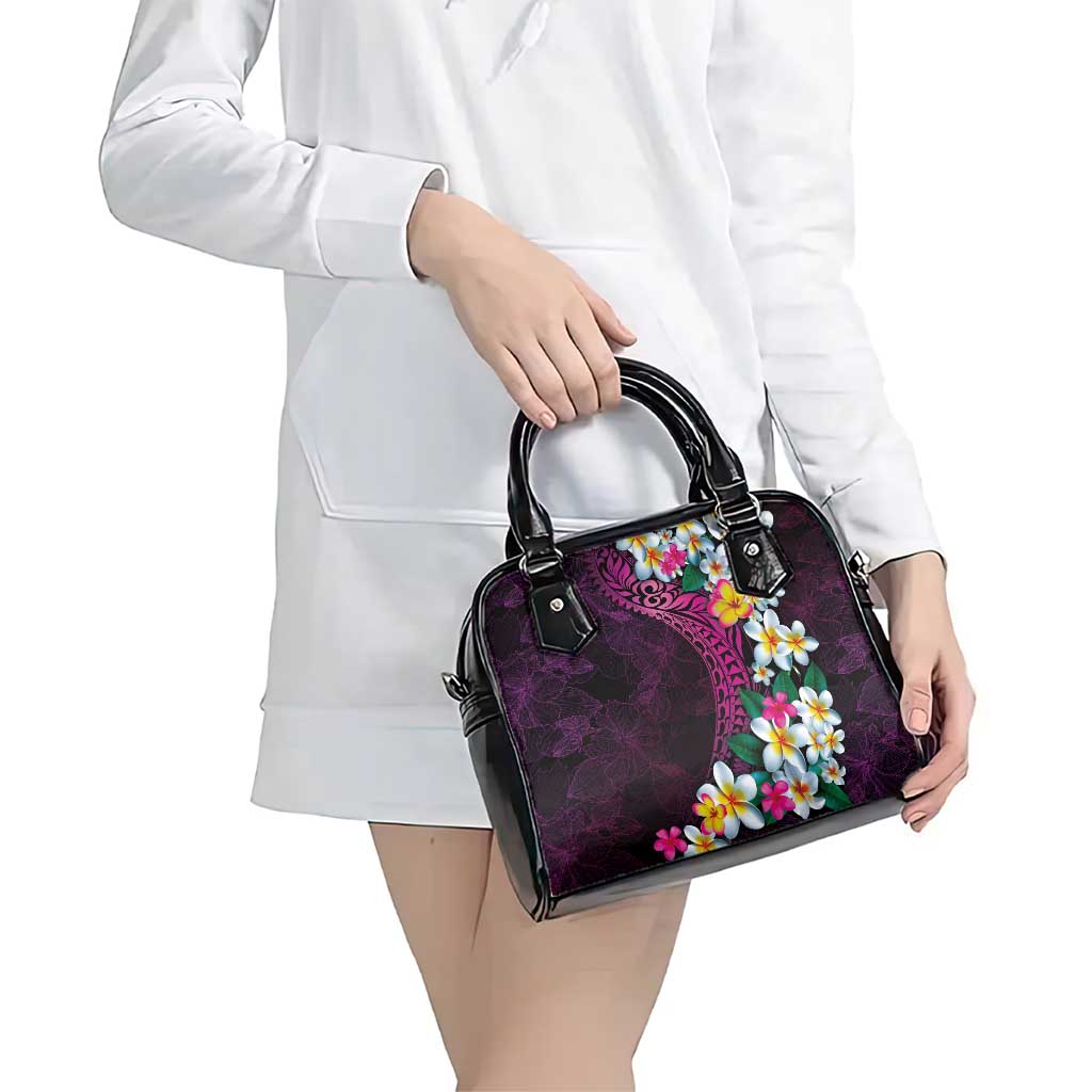 Hawaiian Plumeria-Polynesian Art Tattoo Plum Pink Color Shoulder Handbag