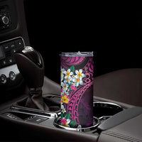 Hawaiian Plumeria-Polynesian Art Tattoo Plum Pink Color Skinny Tumbler LT03 - Polynesian Pride