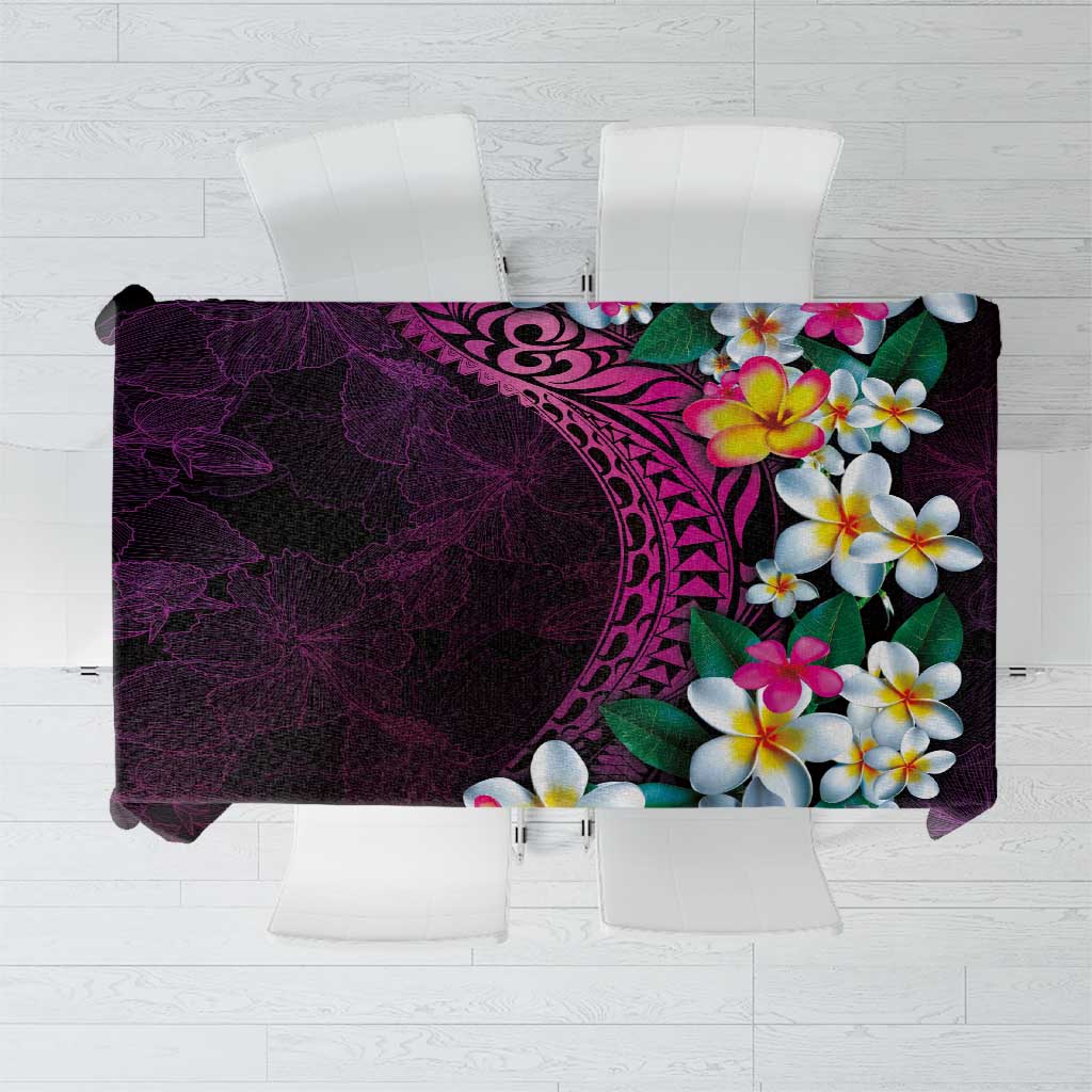 Hawaiian Plumeria-Polynesian Art Tattoo Plum Pink Color Tablecloth LT03 Pink - Polynesian Pride