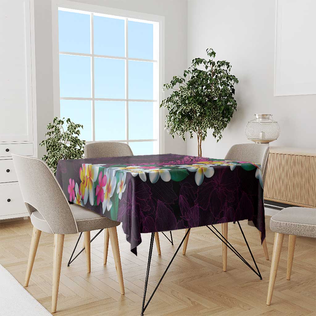 Hawaiian Plumeria-Polynesian Art Tattoo Plum Pink Color Tablecloth LT03 - Polynesian Pride