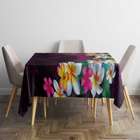 Hawaiian Plumeria-Polynesian Art Tattoo Plum Pink Color Tablecloth LT03 - Polynesian Pride
