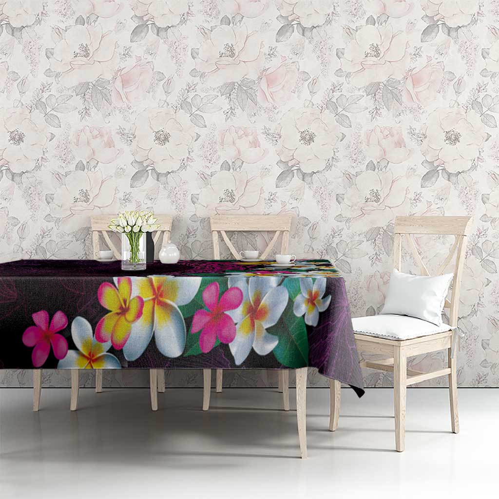 Hawaiian Plumeria-Polynesian Art Tattoo Plum Pink Color Tablecloth LT03 - Polynesian Pride