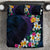 Hawaiian Plumeria-Polynesian Art Tattoo Frosted Blue Violet Color Bedding Set