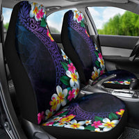 Hawaiian Plumeria-Polynesian Art Tattoo Frosted Blue Violet Color Car Seat Cover LT03 - Polynesian Pride