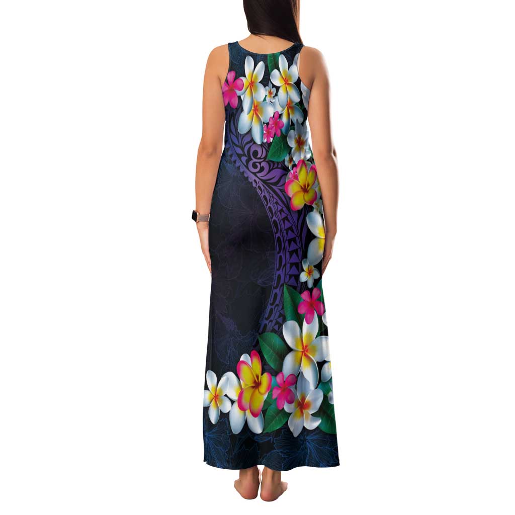 Hawaiian Plumeria-Polynesian Art Tattoo Frosted Blue Violet Color Family Matching Tank Maxi Dress and Hawaiian Shirt LT03 - Polynesian Pride