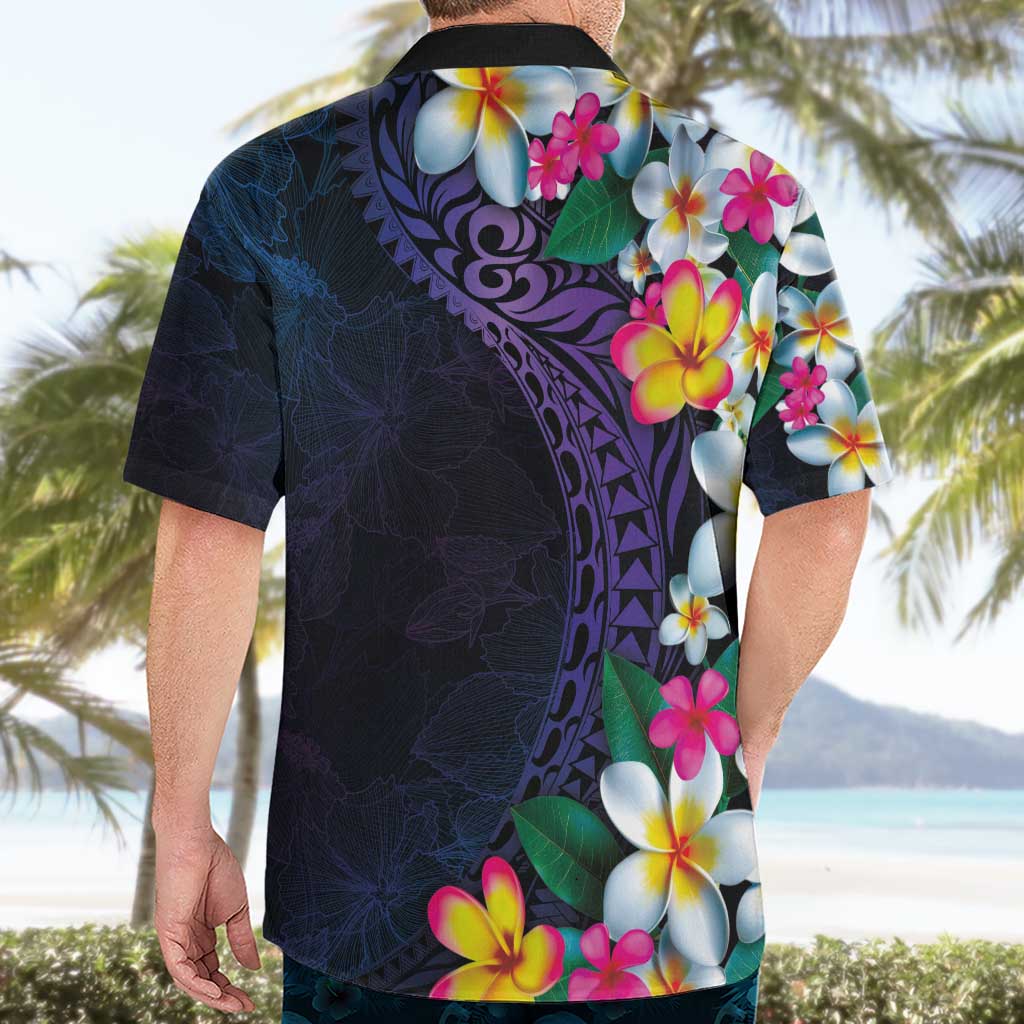 Hawaiian Plumeria-Polynesian Art Tattoo Frosted Blue Violet Color Hawaiian Shirt LT03 - Polynesian Pride