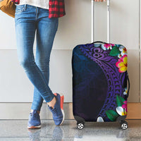 Hawaiian Plumeria-Polynesian Art Tattoo Frosted Blue Violet Color Luggage Cover LT03 - Polynesian Pride