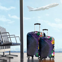Hawaiian Plumeria-Polynesian Art Tattoo Frosted Blue Violet Color Luggage Cover LT03 - Polynesian Pride