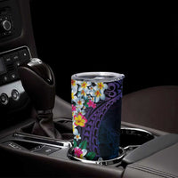 Hawaiian Plumeria-Polynesian Art Tattoo Frosted Blue Violet Color Tumbler Cup LT03 - Polynesian Pride