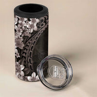 Hawaiian Plumeria-Polynesian Art Tattoo Grayscale Color 4 in 1 Can Cooler Tumbler LT03 - Polynesian Pride