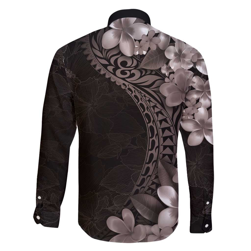 Hawaiian Plumeria-Polynesian Art Tattoo Grayscale Color Family Matching Mermaid Dress and Hawaiian Shirt LT03 - Polynesian Pride