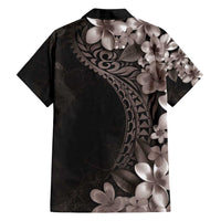 Hawaiian Plumeria-Polynesian Art Tattoo Grayscale Color Family Matching Off Shoulder Maxi Dress and Hawaiian Shirt LT03 - Polynesian Pride