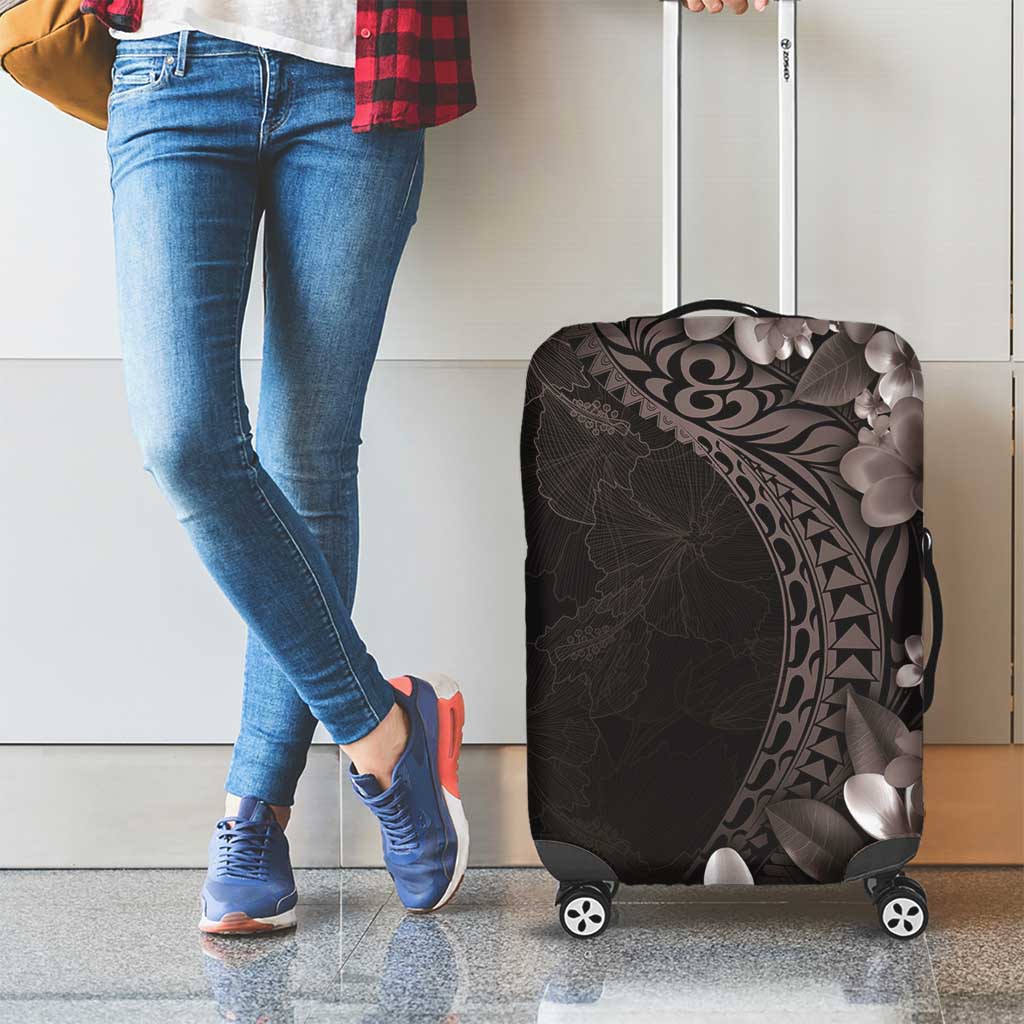 Hawaiian Plumeria-Polynesian Art Tattoo Grayscale Color Luggage Cover