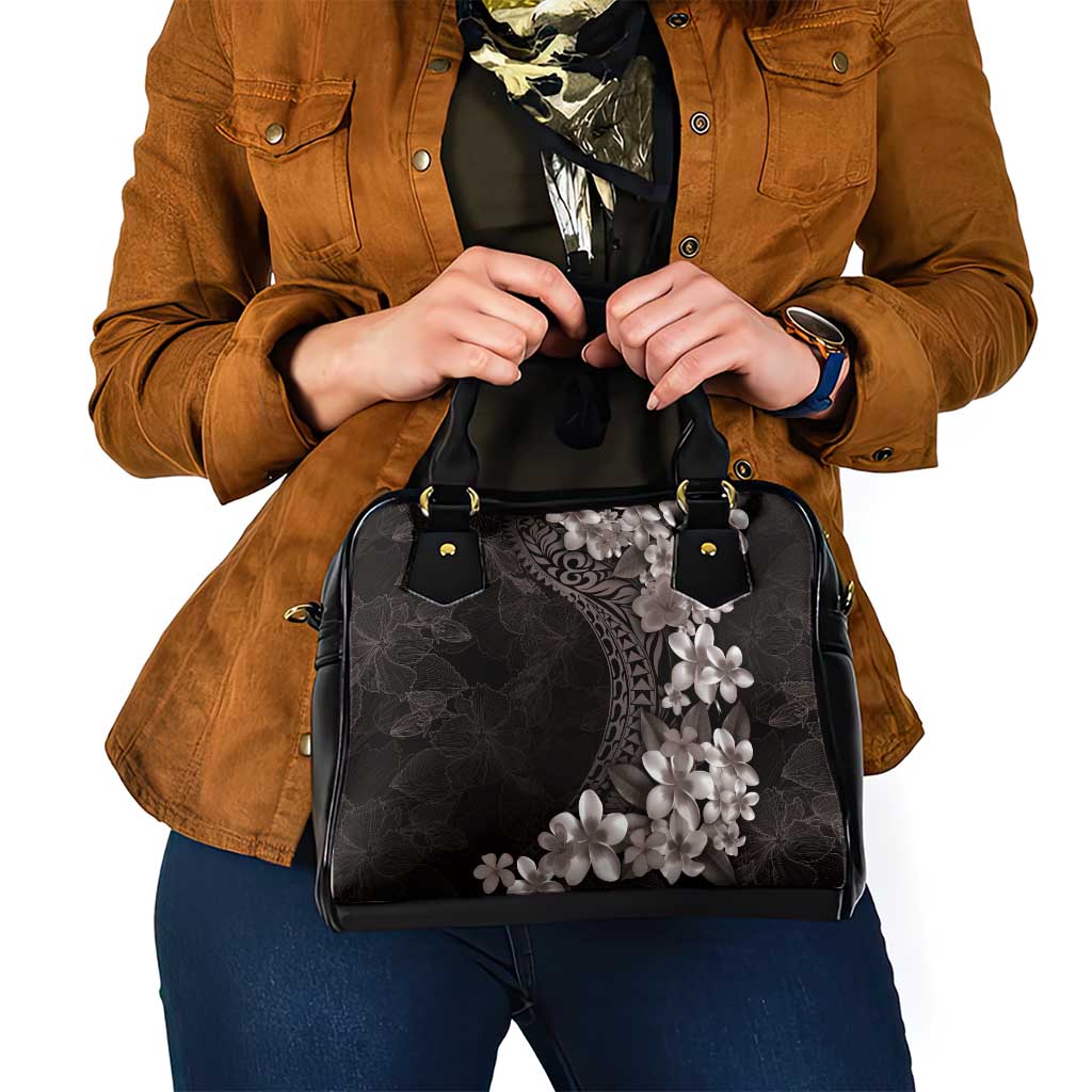 Hawaiian Plumeria-Polynesian Art Tattoo Grayscale Color Shoulder Handbag