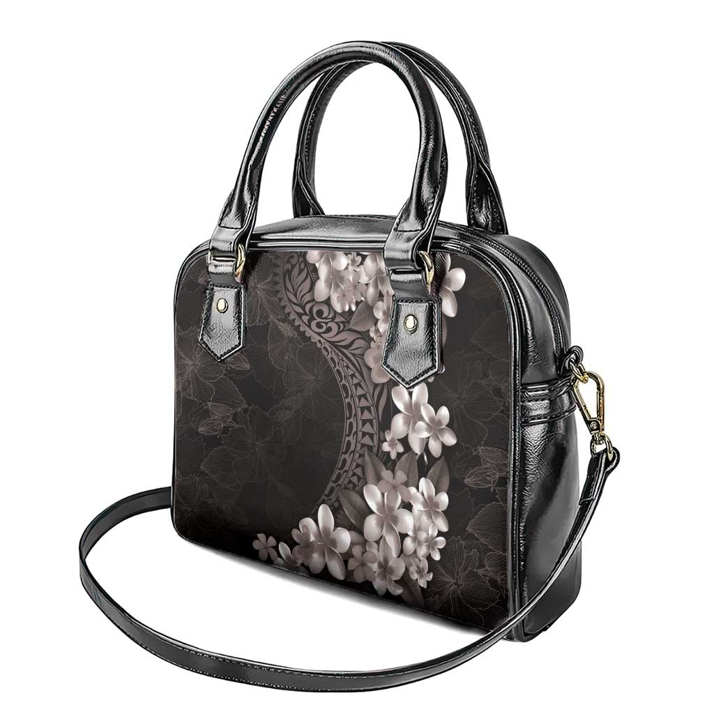 Hawaiian Plumeria-Polynesian Art Tattoo Grayscale Color Shoulder Handbag