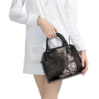 Hawaiian Plumeria-Polynesian Art Tattoo Grayscale Color Shoulder Handbag