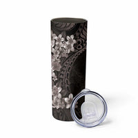 Hawaiian Plumeria-Polynesian Art Tattoo Grayscale Color Skinny Tumbler LT03 - Polynesian Pride