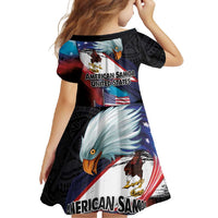 American Samoa and United States Together Family Matching Tank Maxi Dress and Hawaiian Shirt National Flag with Eagle-Hibiscus and Rose LT03 - Polynesian Pride