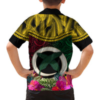Vanuatu 44th Anniversary Independence Day Family Matching Off Shoulder Maxi Dress and Hawaiian Shirt Boars Tusk and Namele Plant LT03 - Polynesian Pride