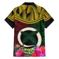 Vanuatu 44th Anniversary Independence Day Family Matching Off Shoulder Maxi Dress and Hawaiian Shirt Boars Tusk and Namele Plant LT03 - Polynesian Pride