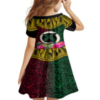 Vanuatu 44th Anniversary Independence Day Family Matching Off Shoulder Short Dress and Hawaiian Shirt Boars Tusk and Namele Plant LT03 - Polynesian Pride