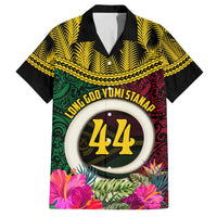 Vanuatu 44th Anniversary Independence Day Family Matching Summer Maxi Dress and Hawaiian Shirt Boars Tusk and Namele Plant LT03 Dad's Shirt - Short Sleeve Black - Polynesian Pride
