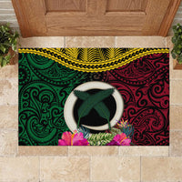 Vanuatu 44th Anniversary Independence Day Rubber Doormat Boars Tusk and Namele Plant LT03 - Polynesian Pride
