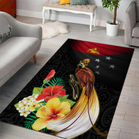 Papua New Guinea Independence Day Area Rug PNG Flag and Bird-of-Paradise LT03 - Polynesian Pride