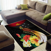 Papua New Guinea Independence Day Area Rug PNG Flag and Bird-of-Paradise LT03 - Polynesian Pride