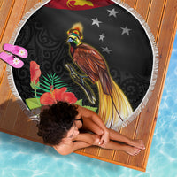 Papua New Guinea Independence Day Beach Blanket PNG Flag and Bird-of-Paradise LT03 - Polynesian Pride