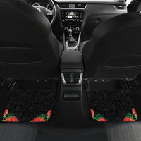 Papua New Guinea Independence Day Car Mats PNG Flag and Bird-of-Paradise LT03 Set 2pcs - Back Black - Polynesian Pride