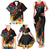 Papua New Guinea Independence Day Family Matching Tank Maxi Dress and Hawaiian Shirt PNG Flag and Bird-of-Paradise LT03 - Polynesian Pride