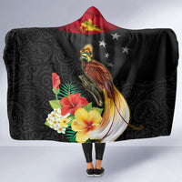 Papua New Guinea Independence Day Hooded Blanket PNG Flag and Bird-of-Paradise LT03 - Polynesian Pride