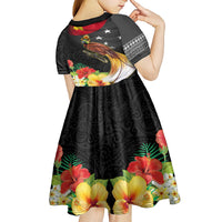 Papua New Guinea Independence Day Kid Short Sleeve Dress PNG Flag and Bird-of-Paradise LT03 - Polynesian Pride
