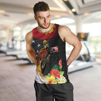 Papua New Guinea Independence Day Men Tank Top PNG Flag and Bird-of-Paradise LT03 Black - Polynesian Pride