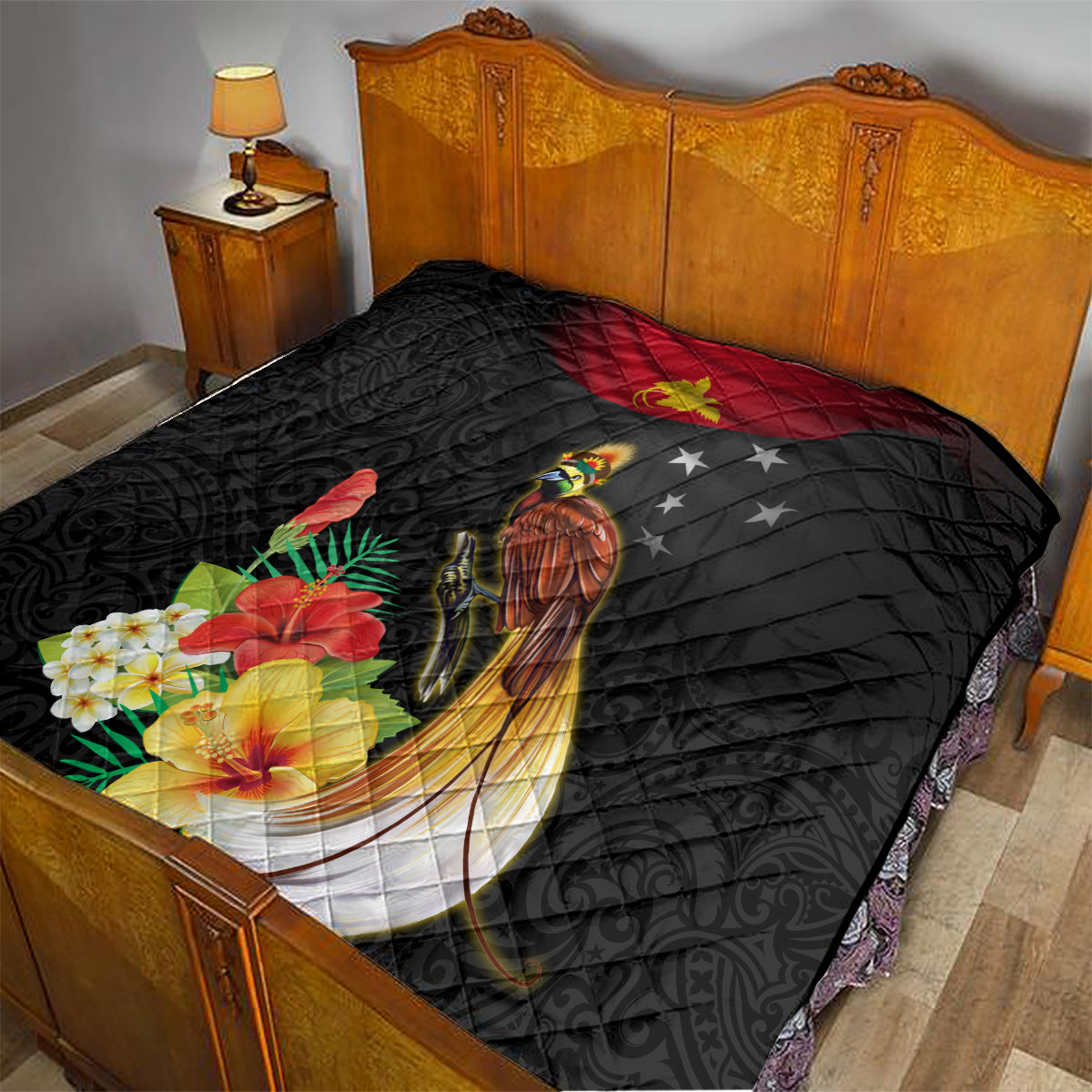 Papua New Guinea Independence Day Quilt PNG Flag and Bird-of-Paradise LT03 - Polynesian Pride