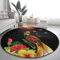 Papua New Guinea Independence Day Round Carpet PNG Flag and Bird-of-Paradise LT03 - Polynesian Pride