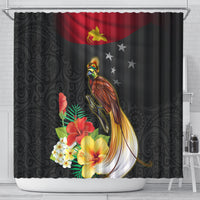 Papua New Guinea Independence Day Shower Curtain PNG Flag and Bird-of-Paradise LT03 - Polynesian Pride