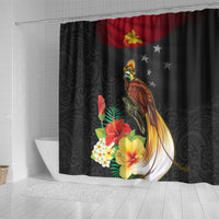 Papua New Guinea Independence Day Shower Curtain PNG Flag and Bird-of-Paradise LT03 - Polynesian Pride
